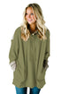 Sexy Waffle Knit Splice Army Green Pocket Hoodie